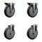 Service Caster 6'' Thermo Rubber Wheel Swivel Bolt Hole Caster Set with 2 Posi Lock Brakes, 4PK SCC-BH20S614-TPRB-PLB-2-S-2 - alternate 1